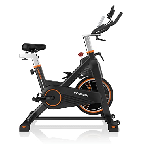 YOSUDA Bicicleta de ejercicio de resistencia magnética con capacidad de 330 lbs – Bicicleta estática de ciclismo de interior con cómodo asiento de asiento, asiento silencioso
