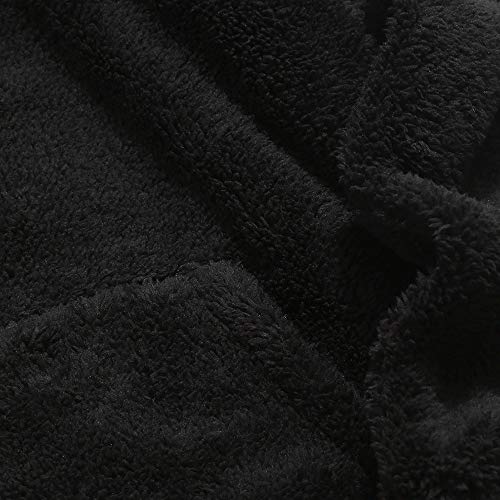 ZAFUL - Sudadera con capucha para hombre, bolsillo tipo canguro, de felpa, para otoño e invierno negro-a XL