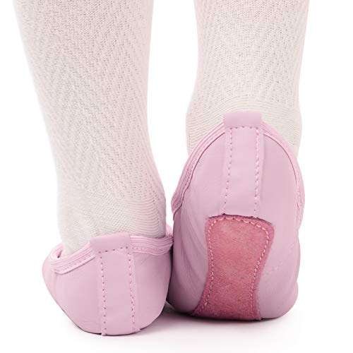 Zapatillas de Danza Cuero Zapatos de Ballet Suela de Cuero Entera para Niña y Mujer Adultos Tallas 22-40