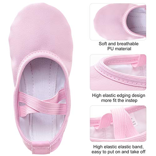 Zapatillas de Danza Cuero Zapatos de Ballet Suela de Cuero Entera para Niña y Mujer Adultos Tallas 22-40