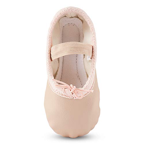 Zapatillas de Danza Cuero Zapatos de Ballet y Gimnasia Baile para Niña y Mujer Beige 31