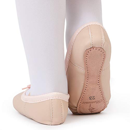 Zapatillas de Danza Cuero Zapatos de Ballet y Gimnasia Baile para Niña y Mujer Beige 31