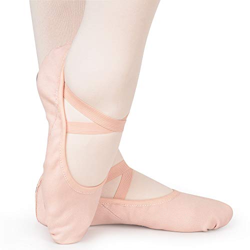 Zapatillas de Danza Elástico Media Punta Zapatos de Ballet Baile Suela Partida de Cuero para Niñas y Mujer 41