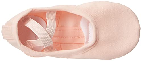 Zapatillas de Danza para niñas Zapatos de Ballet Lona elástica con Suela de Cuero Dividido Negro marrón Rosa Talla 26