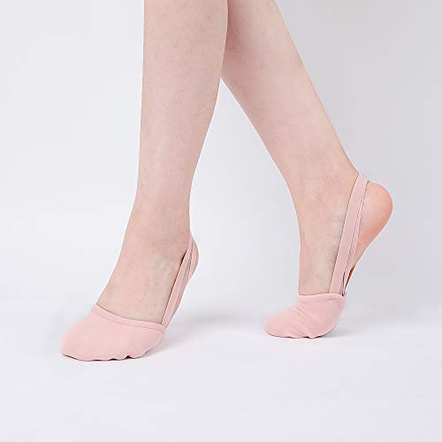 Zapatillas de Danza Zapatos Media Punta de Ballet y Gimnasia para Mujer y Niña Rosa Medium