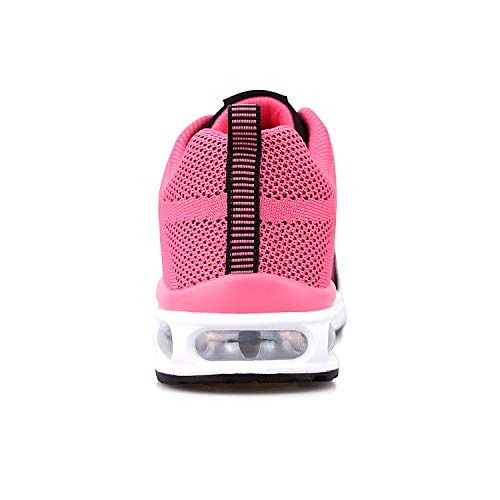 Zapatillas de Deporte atléticas para Mujer Zapatillas de Deporte con amortiguación de Aire Transpirable Moda Deportiva Gimnasio Jogging Tenis Entrenadores de Fitness Rosa Negro 39 EU
