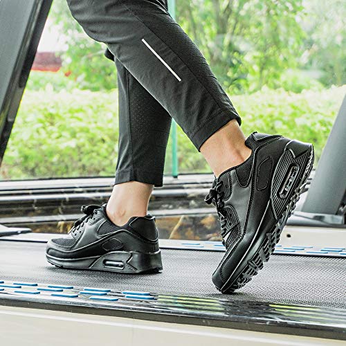 Zapatillas de Deportivas Mujer Zapatos Correr Hombre Running Casual Sneakers Cordones Colchón de Aire Ligero Respirable Calzado Negro 40