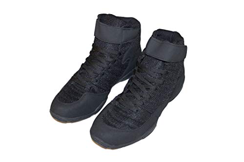 Zapatos de Boxeo Negros Cuero/Tejido de Malla - 42