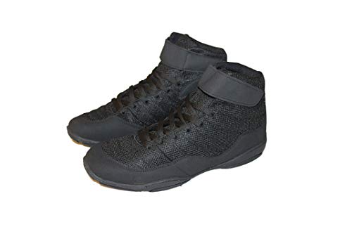 Zapatos de Boxeo Negros Cuero/Tejido de Malla - 42