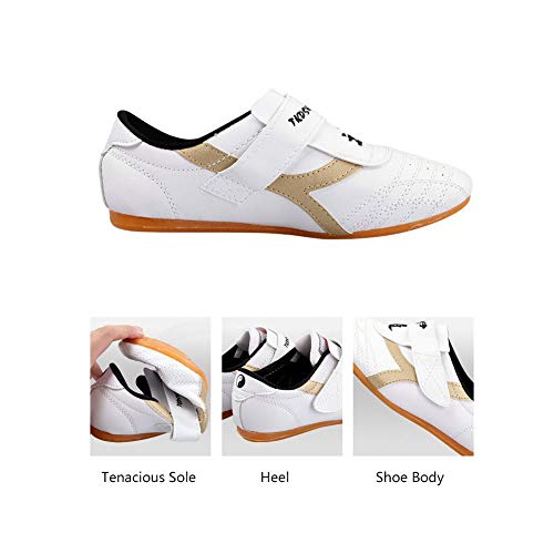 Zapatos de Taekwondo Zapatos de Suela Suave de Cuero de PU para Ejercicio de Gimnasio Taichi Entrenamiento(38)