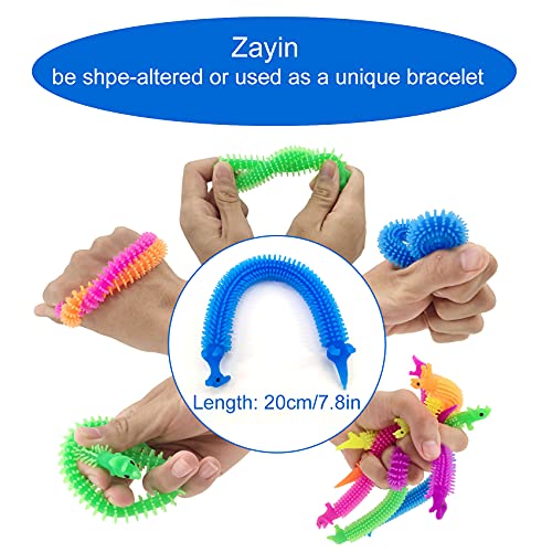 Zayin Juguete elástico de fideos dinosaurios, juguetes sensoriales únicos para niños y adultos con ADD, TDAH, OCD o autismo (BPA/ftalato/látex)