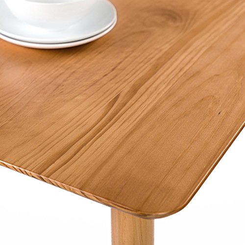 ZINUS Jen Mesa de comedor de madera de 120 cm | Mesa de cocina de madera maciza | Montaje sencillo, natural