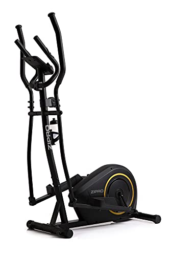 ZIPRO Bicicleta elíptica para Casa BURN GOLD, entrenador eliptico, LCD Pantalla, sensores de pulso, ajuste de resistencia, 120kg, Negro (5944585)