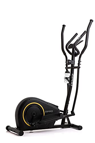 ZIPRO Bicicleta elíptica para Casa BURN GOLD, entrenador eliptico, LCD Pantalla, sensores de pulso, ajuste de resistencia, 120kg, Negro (5944585)