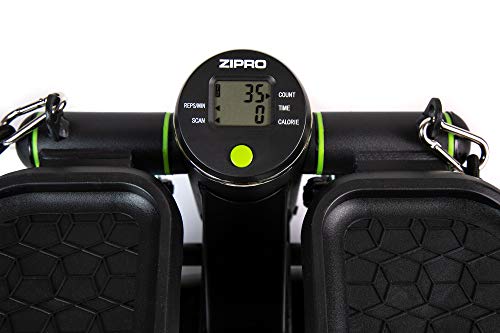 Zipro Roam Stepper - Mini máquina de Fitness (Incluye Ordenador de Entrenamiento LCD, Muchas Funciones, para Entrenamiento en casa, swingstepper para piernas y glúteos, Resistente al Desgaste, Negro