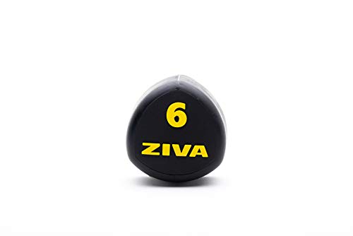 ZIVA Classic Studio 2 Mancuernas de 6KG Tribell, Unisex Adulto, Negro/Amarillo, Talla única