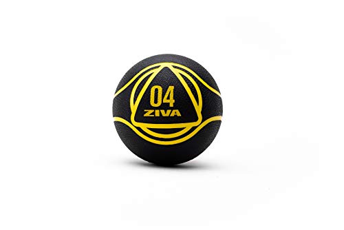 ZIVA Medicine Ball 4 Kg Balón Medicinal, Unisex Adulto, Negro, Talla única