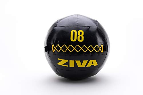 ZIVA Performance Wall Ball 8 Kg Bola de Pared, Unisex Adulto, Negro/Amarillo, Talla única