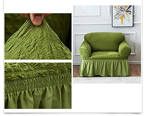 ZIXING Fashion Jacquard Funda de sofáuniversal Color sólido de 1/2/3 plazas con Falda Antideslizante Lavable Cubierta del sofá 6 S/70 * 120cm