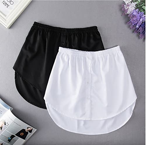 2 piezas de Mujeres de capas ajustables falso superior inferior camisa de barrido Extender media-longitud Mini falda dobladillo (A,XL)
