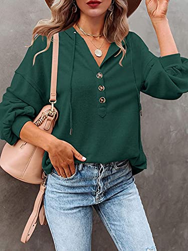 ABINGOO Mujer Sudaderas con Capucha Casual Sudadera Manga Larga Sweatshirt Suelto Oversize Invierno Otoño Suéter Pullover Tops(Verde,XL)