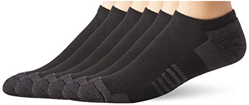 Amazon Essentials 6-Pack Performance Cotton Cushioned Athletic No-Show Socks Calcetines, Negro, 38.5-46, Pack de 6