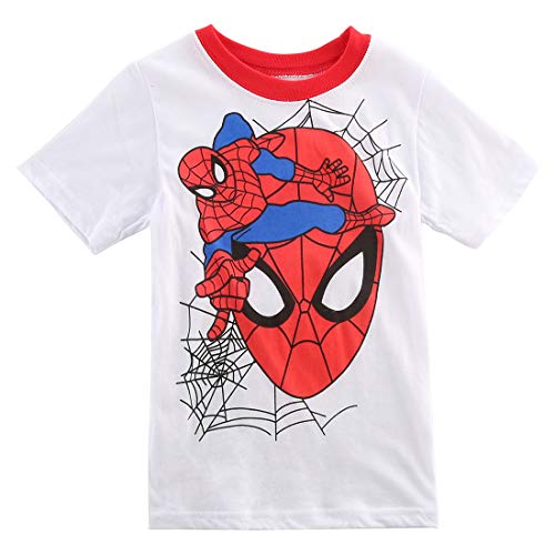 Camiseta de algodón para bebé con diseño de héroe con texto en inglés "Super-h-e-l-d", Blanco, 6-7 años