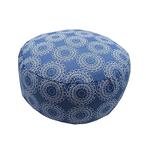 Cojín Zafú"Mandalas blue"- Cojín para Meditación – Cojín para Yoga – 100% algodón y cáscara de sarraceno – funda lavable – diseño exclusivo