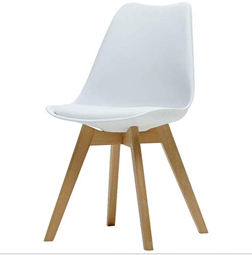 Comfortableplus Pack de 4 sillas de Comedor/Oficina con Madera de Haya Piernas para Comedor/Sala de Estar/Café/Restaurante, Blanco