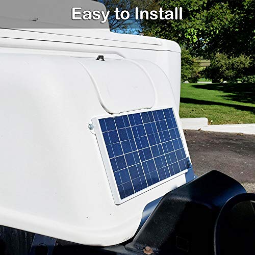 ECO-WORTHY Kit Solar 10W 12V: 1 Panel Solar 10W + Controlador de Carga 10A + 1 par de Pinzas Cocodrilo para cargar las Baterías 12V de Autocaravana, Barco, Lámpara de Jardín