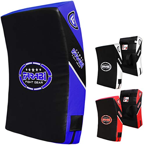 Farabi Thai Pad Kick Shield MMA Kickboxing Muay Thai Training Pad Arm Pad Strike Shield(Single Unit) (Blue Black)