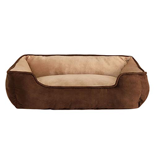 lionto Cama perros 2 en 1 cojín perros sofá perros tamaño (L) 110x80 cm marrón/beige