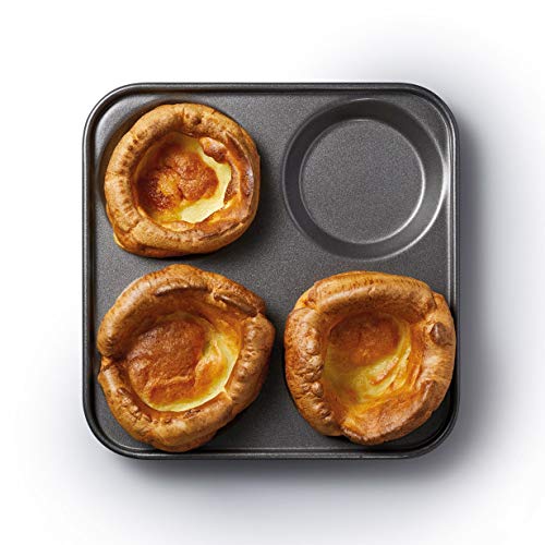 Master Class - Molde antiadherente para 4 Yorkshire pudines, color gris