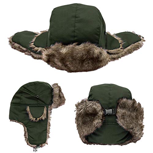 MeOkey Sombrero de Trampero Unisex Impermeable Invierno Cálido Gorro de Aviador Ruso para Actividades al Aire Libre
