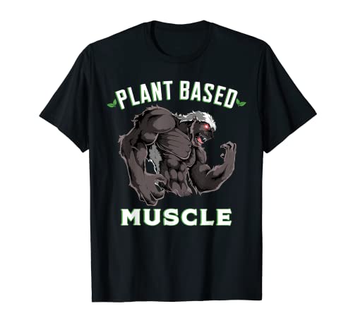 Músculos a base de plantas Tejón Miel Powerlifter Entrenamiento Vegano Camiseta