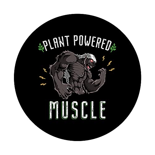 Músculos con plantas Miel Tejón Powerlifter Entrenamiento Vegano PopSockets PopGrip Intercambiable