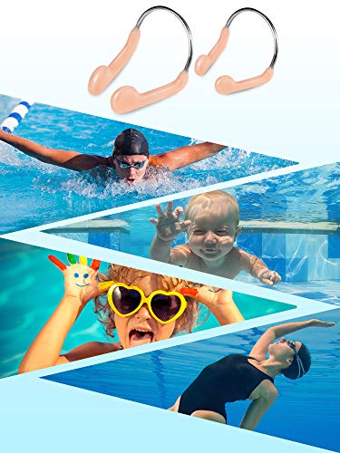 Norme Pinza para la Nariz Protector para la Competencia de natación Clips para la Nariz Tacos para la Nariz de la natación para Adultos, niños Que Usan, Beige (8 Piezas)