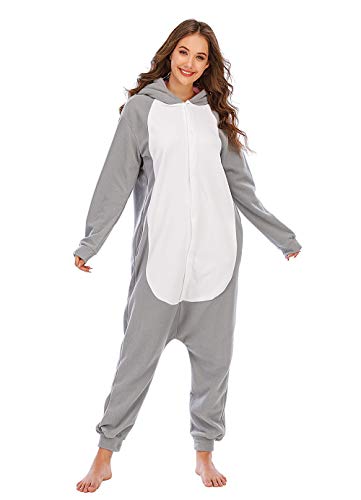 Pijamas de Animales Disfraces Onesie Animal para Adultos Mono Cosplay Pijama de Koala Invierno Unisex Mujeres y Hombres,LTY54,M