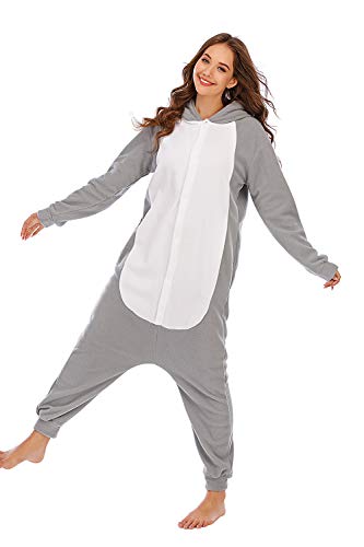 Pijamas de Animales Disfraces Onesie Animal para Adultos Mono Cosplay Pijama de Koala Invierno Unisex Mujeres y Hombres,LTY54,M