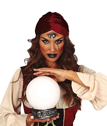 shoperama Bola de cristal mágica de 20 cm con pie y efectos de luz y sonido, adivinadora, mago, gitana, seherina