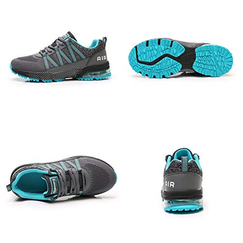 Sumateng Zapatos para Correr Hombre Mujer Air con Absorción de Impactos de Aire Zapatillas de Deportes Tenis Sneakers Gimnasio Entrenamiento Exterior Calzado Deportivo Blue39