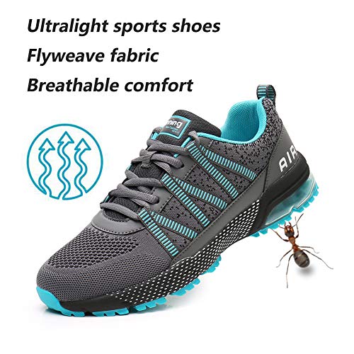 Sumateng Zapatos para Correr Hombre Mujer Air con Absorción de Impactos de Aire Zapatillas de Deportes Tenis Sneakers Gimnasio Entrenamiento Exterior Calzado Deportivo Blue39
