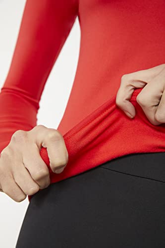 tex leaves Camiseta Interior Térmica para Mujer - Cuello Alto - Colores a Elegir (Rojo, XL)