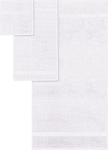 Utopia Towels - Juego de Toallas; 2 Toallas de baño, 2 Toallas de Mano y 4 toallitas - 100% Algodón (Blanco)