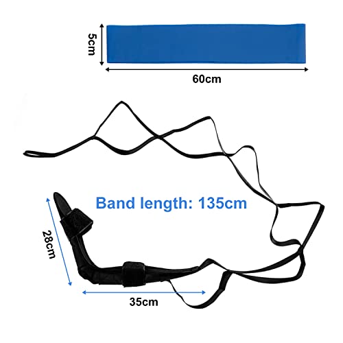1 cinturón elástico de yoga y 1 cinturón de resistencia, correa de tobillo, cinturón elástico para piernas, cinturón elástico con banda de anillo, cinturón elástico para pierna de ejercicio
