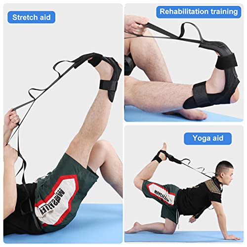 1 cinturón elástico de yoga y 1 cinturón de resistencia, correa de tobillo, cinturón elástico para piernas, cinturón elástico con banda de anillo, cinturón elástico para pierna de ejercicio