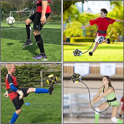 1 unidad de entrenamiento de fútbol con manos libres, para entrenamiento de fútbol, accesorio de entrenamiento de fútbol, ajuste de la longitud del cinturón, protección lateral ampliada, adecuado para