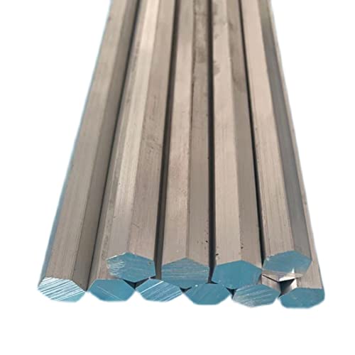 2 barras hexagonales de aluminio 6061, barra de metal ligera y resistente, para proyectos de bricolaje y manualidades. 17 mm x 500 mm