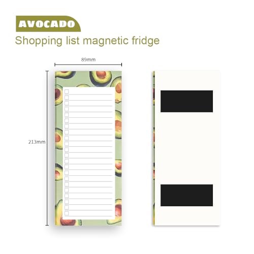 2 blocs Notas de frutas del refrigerador Bloc Notas Magnéticas Nevera Lista de la Compra para compras, para hacer, planes de comidas（aguacate)