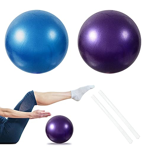 2 PCS Softball Pilates, Pelota de Pilates de 25 cm, Mini Balones Yoga, Pilates Pelota Equilibrio, Pelota de Ejercicios para Gimnasio, Yoga, Masaje y Pilates en Casa, Material Fitness (Azul + Morado)